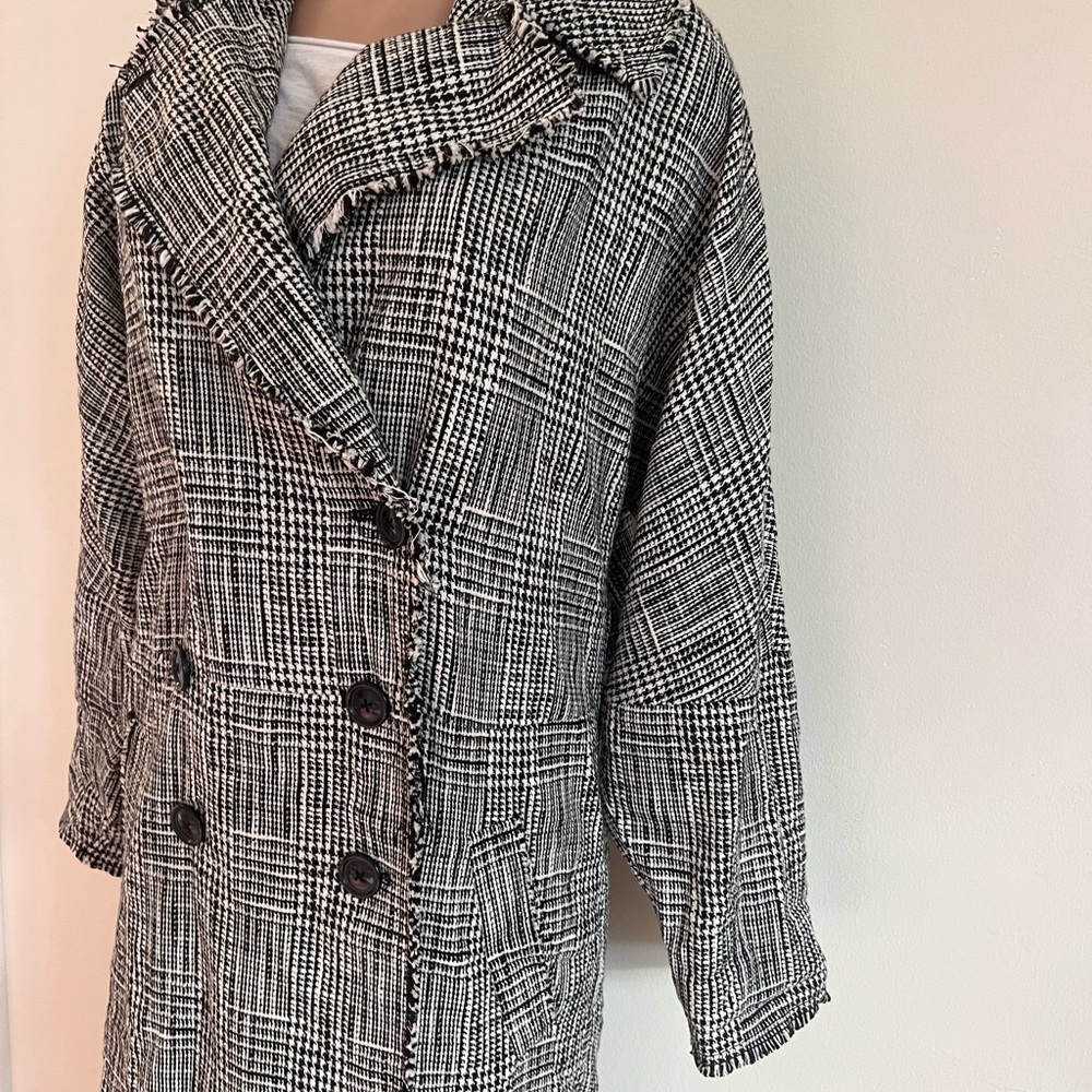 FREE PEOPLE oversized plaid trench/jacket